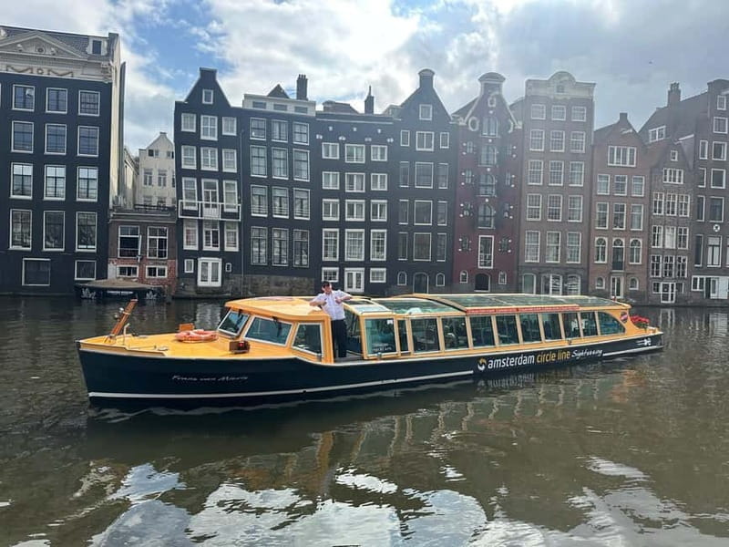 Amsterdam canal cruise with culinary burger or cheese & wine - Centraal Station, Noorderkerk, and the Jordaan