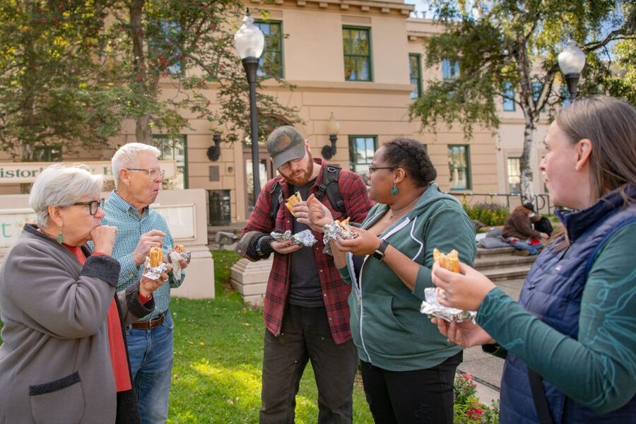 Anchorage: Downtown Food & History Walking Tour - Walking downtown between bites