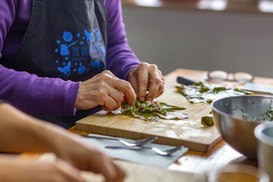 Athens: Food Market Visit and Cooking Class with Wine - Back at The Greek Kitchen