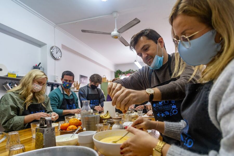 Athens: Food Market Visit and Cooking Class with Wine - Group size, seating, and comfort
