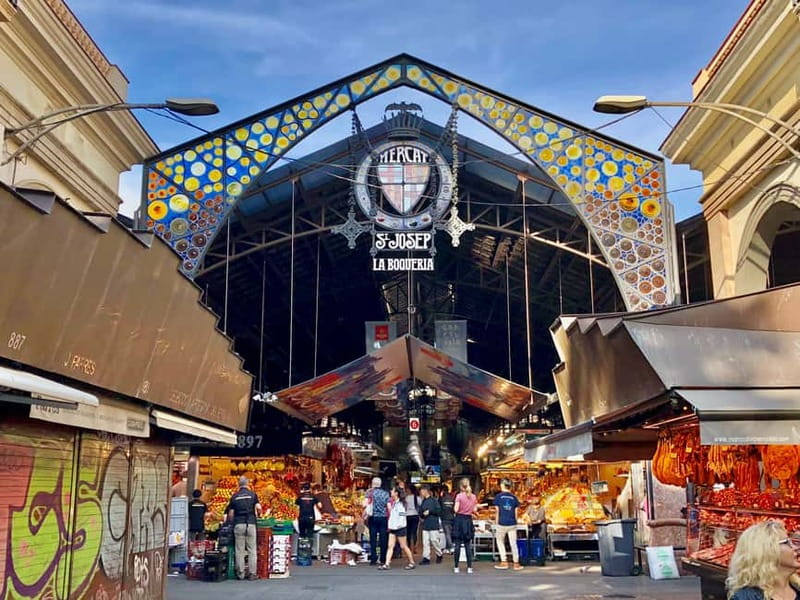 Barcelona: Markets Tour With Food and Wine Tasting Upgrade - La Rambla and the Miró Mosaic