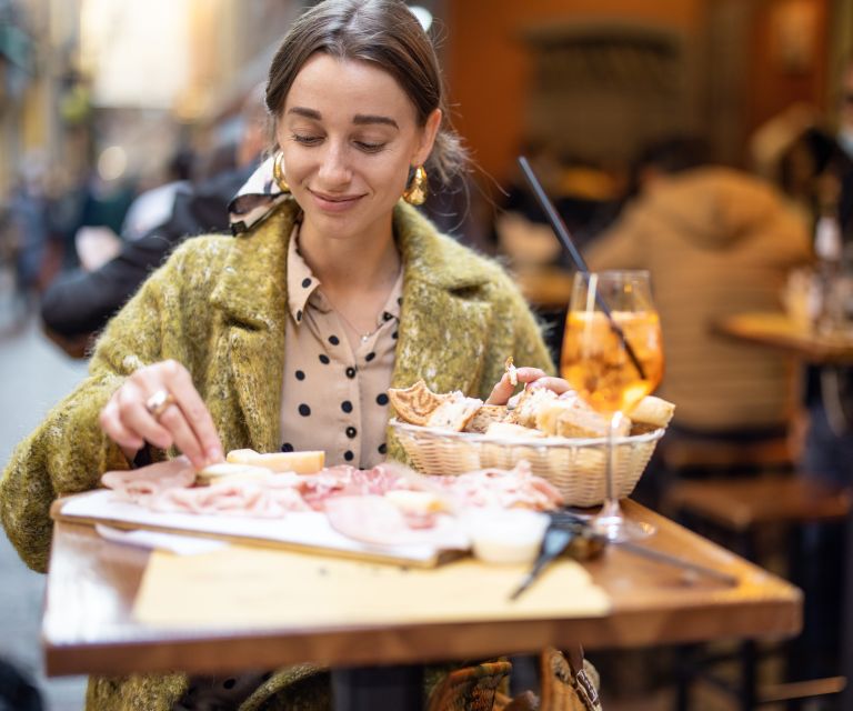 Bologna: Self-Guided Food Tasting Tour with Vouchers - Coffee, wine, Parmesan, and the smaller stops