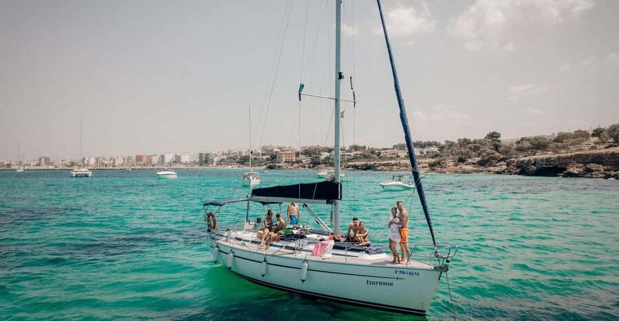From can Pastilla : Sailing boat trip with Food & Drinks - The sailboat setup and space on board
