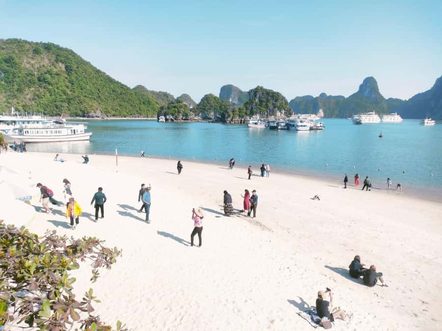 From Hanoi: Ha Long Bay Luxury Day Cruise with Food & Kayak - Titop Island, beach time, and the climb for the view