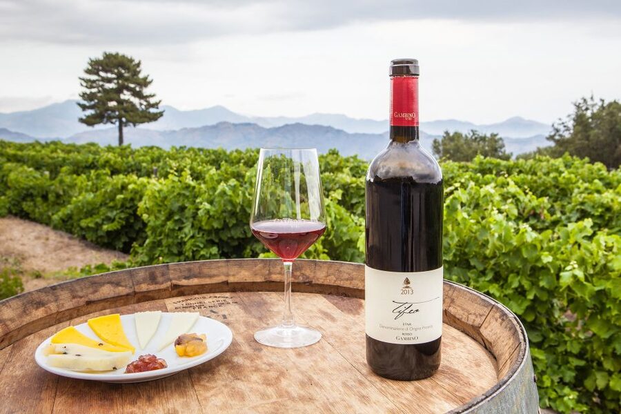 From Taormina: Private 3 Etna Wineries with Food & Wine - The second winery: four wines, a tagliere, and pasta