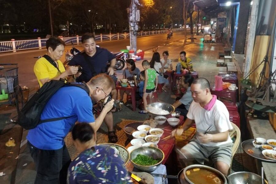Hue: Night Street Food Tour by Cyclo with a Local Guide - Bun bo Hue, the main savory course