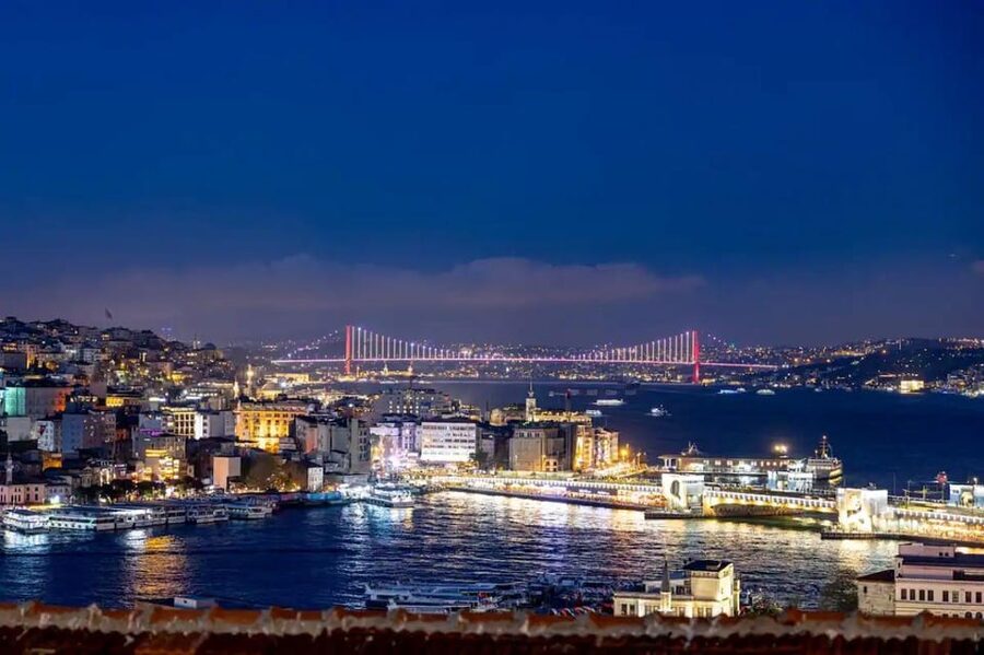 Istanbul: Turkish Food Night and Rooftop Experience - Suleymaniye rooftop views with tea or coffee