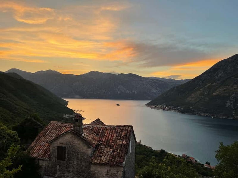 Kotor: Jeep Tour to Hidden Stone Village & Food Tasting - Views toward Perast and the narrow Verige Strait