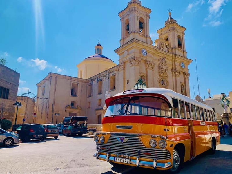 Malta: 5 hr Vintage Bus Tour - Mdina & Blue Grotto inc. food - Key points at a glance