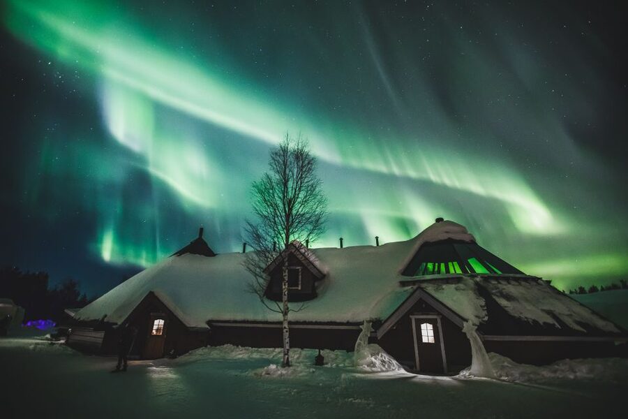 Rovaniemi: Snow Hotel Tour with Food by the Fire - Kick sledding, tobogganing, and the possibility of northern lights