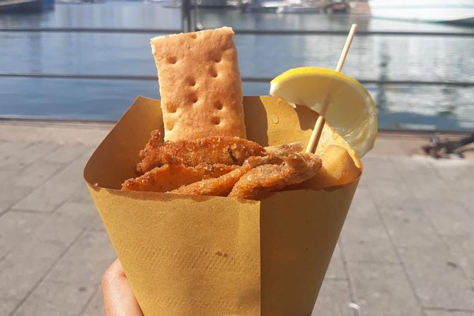 Taste Genoa: A Full Meal Walking Food Tour by Do Eat Better - Street food, fried seafood, and farinata