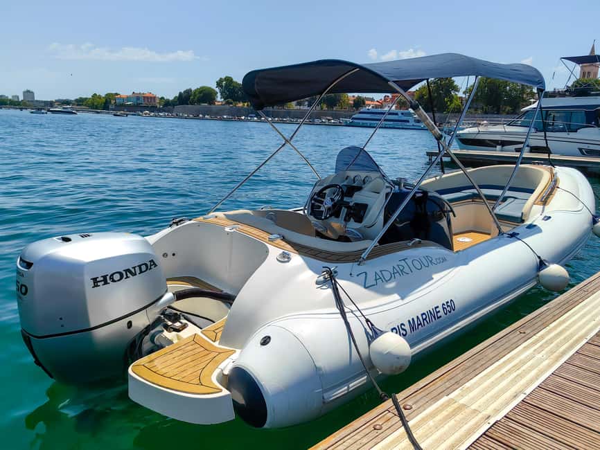 Zadar: Guided Speedboat Tour with Food, Oil & Wine Tasting - Leaving Zadar beside the Sea Organ